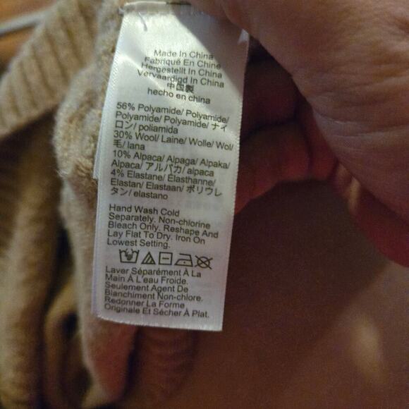 J.Crew Wool Alpaca Blend Turtleneck Sweater Tan Size Small - Picture 4 of 7